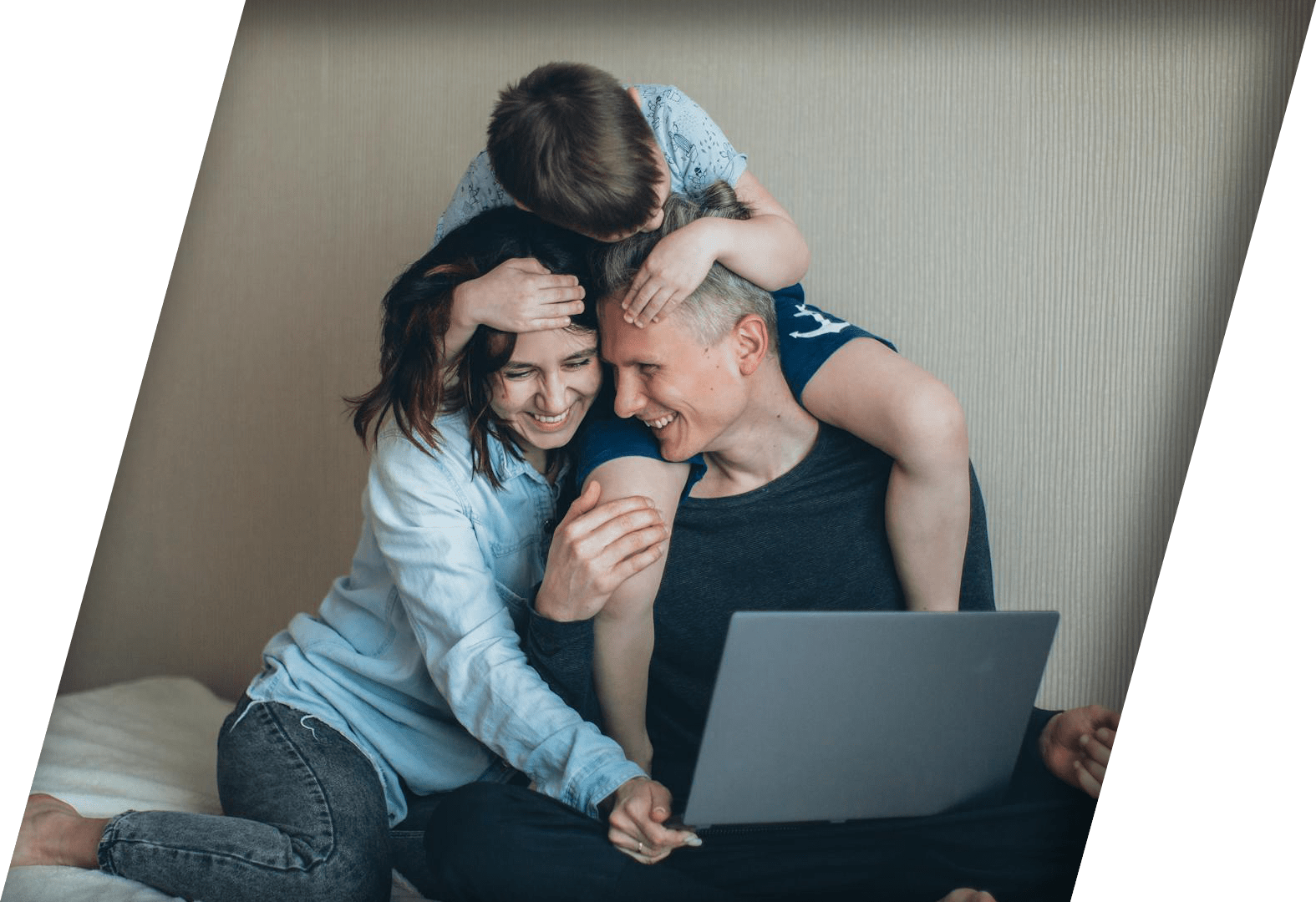 Family enjoying AirFiber internet at home